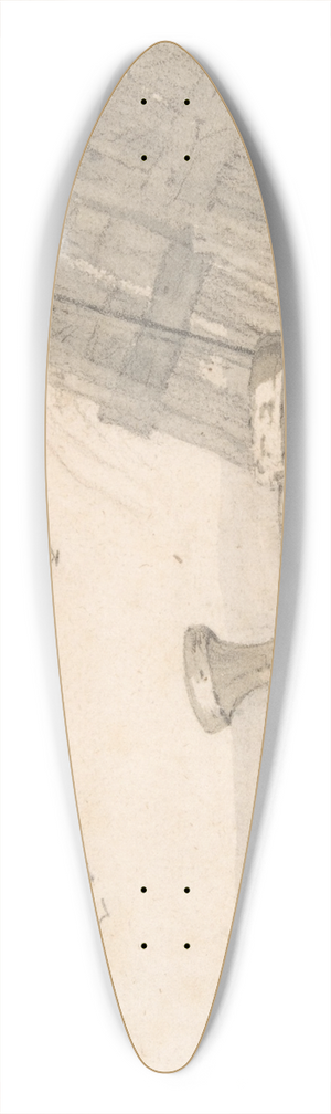 Cornelis Saftleven - A Duck Sleeping near a Broken Wheel in a Farmyard, a Chicken beyond 39.3 inch art pintail longboard deck