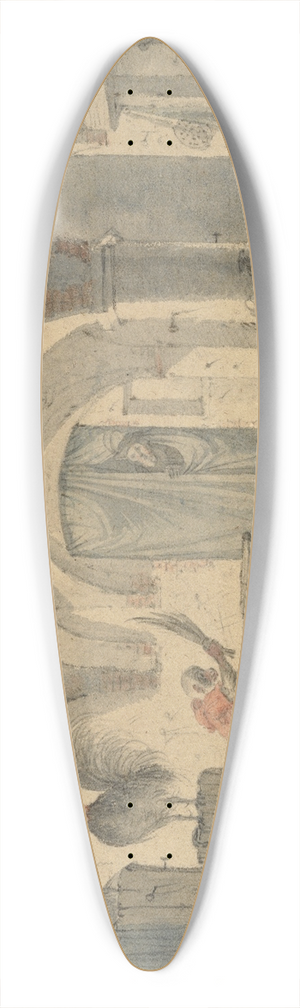 Cornelis Saftleven - An Enchanted Cellar with Animals 39.3 inch art pintail longboard deck
