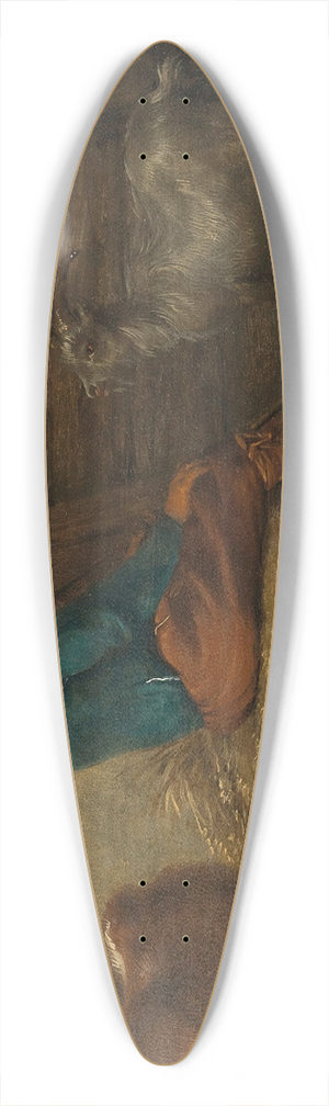 Cornelis Saftleven - A peasant resting with a dog and goats nearby 39.3 inch art pintail longboard deck
