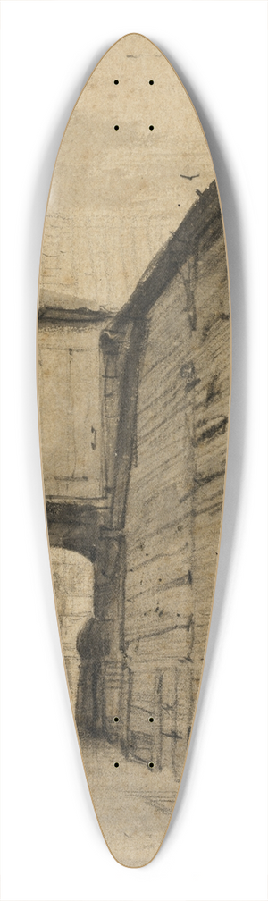 Cornelis Saftleven - Yard of an Old House 39.3 inch art pintail longboard deck