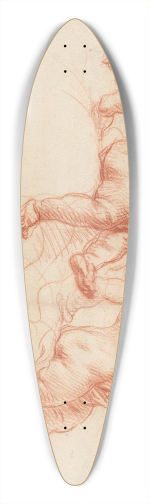 Cornelis Schut - Two Studies of a Flying Putto 39.3 inch art pintail longboard deck