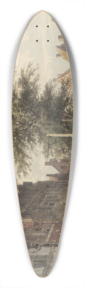 Cornelis Springer - Gezicht op de gracht te Hasselt 39.3 inch art pintail longboard deck