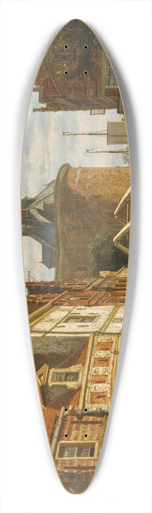 Cornelis Springer - The Zuiderspui with the Drommedaris, Enkhuizen 39.3 inch art pintail longboard deck Cornelis Springer - The Zuiderspui with the Drommedaris, Enkhuizen 39.3 inch art pintail longboard deck