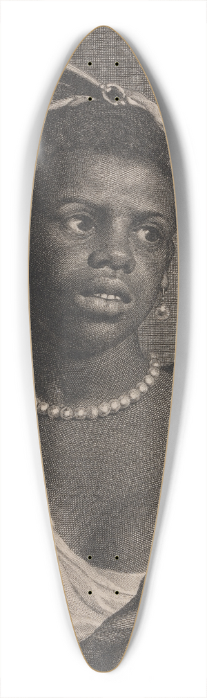 Cornelis Van Dalen - Portrait of an African Woman with Pearl Necklace 39.3 inch art pintail longboard deck