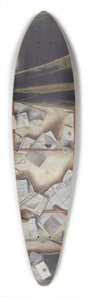 Cornelius Norbertus Gijsbrechts - Trompe Loeil Of A Letter Rack With Proclamation By Frederik III 39.3 inch art pintail longboard deck