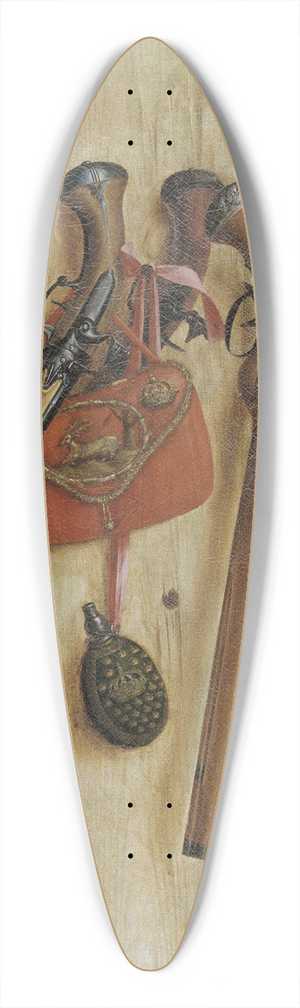 Cornelius Norbertus Gijsbrechts - Trompe Loeil With Pistols 39.3 inch art pintail longboard deck