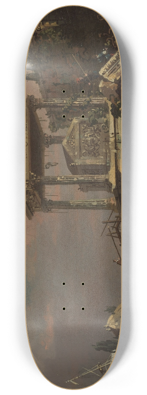 Canaletto - Imaginary View with a Tomb by the Lagoon 8.25 inch art skate deck