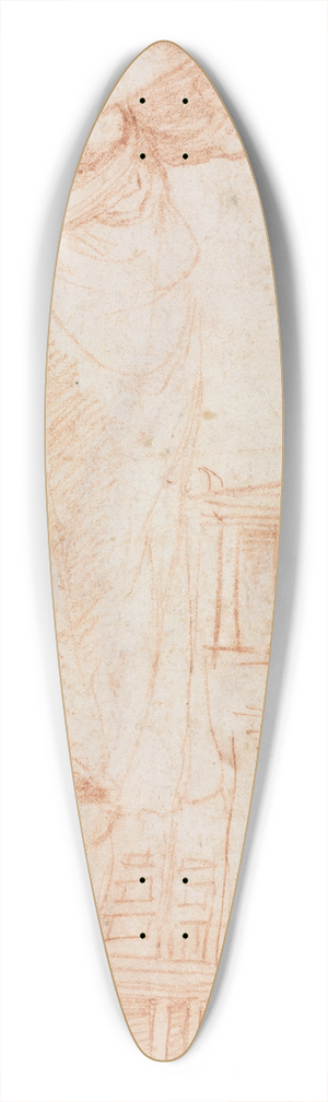 Correggio - A Draped Female Figure (possibly an Amazon) and Architectural Studies (verso) 39.3 inch art pintail longboard deck