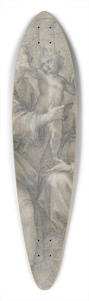 Cristoforo Roncalli - The Holy Family with Angels 39.3 inch art pintail longboard deck
