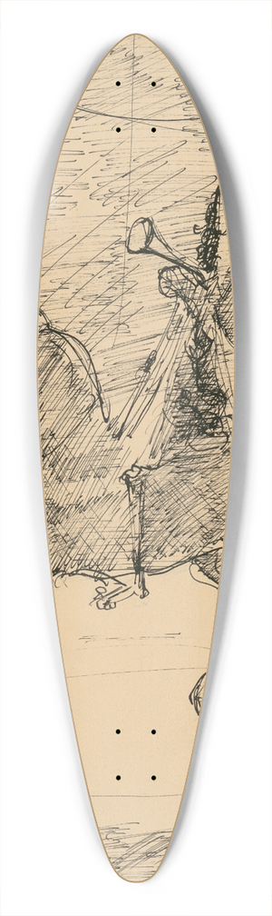 Cyprin Majernk - Clown on a Horse 39.3 inch art pintail longboard deck