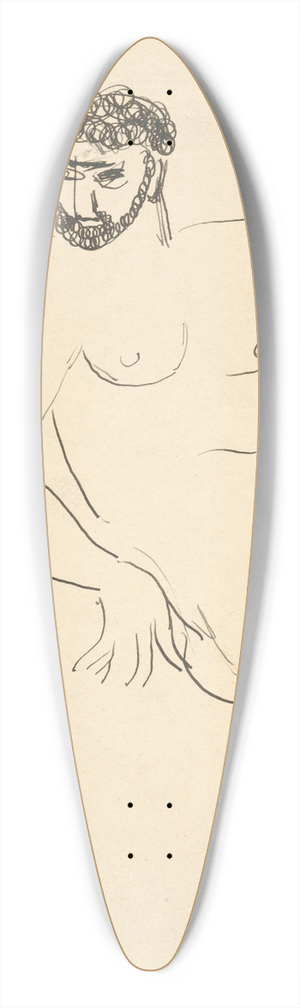 Cyprin Majernk - Seated Man 39.3 inch art pintail longboard deck