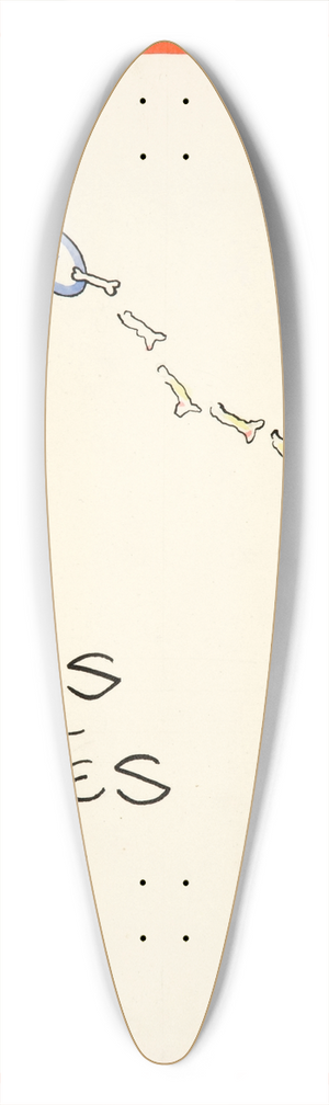 Cyril Kenneth Bird (Fougasse) - Bones help to make planes 39.3 inch art pintail longboard deck Cyril Kenneth Bird (Fougasse) - Bones help to make planes 39.3 inch art pintail longboard deck