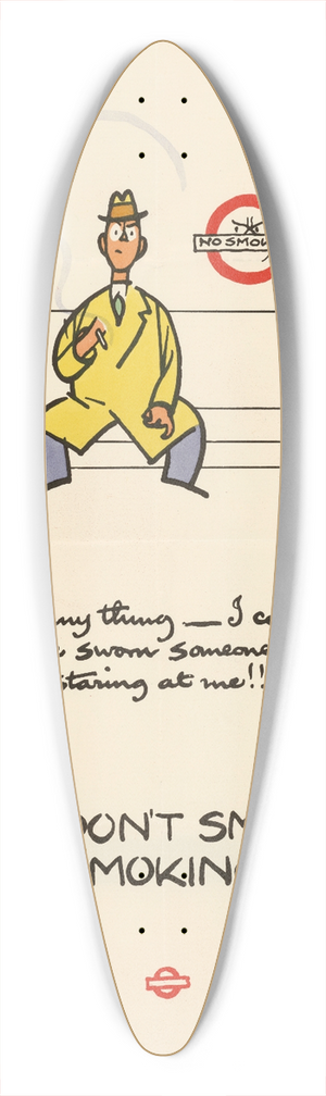 Cyril Kenneth Bird (Fougasse)  - Please Dont Smoke in a Non-Smoking Car 39.3 inch art pintail longboard deck Cyril Kenneth Bird (Fougasse)  - Please Dont Smoke in a Non-Smoking Car 39.3 inch art pintail longboard deck