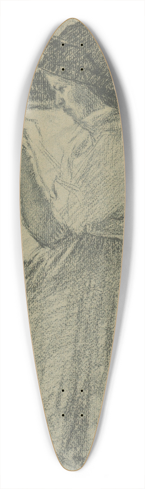 Cyril Mandel - Seated Girl in a Folk Costume 39.3 inch art pintail longboard deck