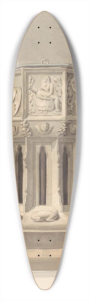 Daniel Lysons - Ancient Font in West Drayton Church, Middlesex 39.3 inch art pintail longboard deck