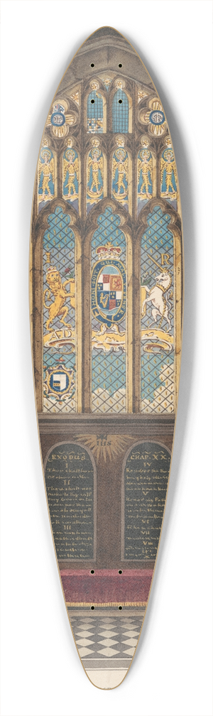 Daniel Lysons - The Chancel Window of Hanworth Church 39.3 inch art pintail longboard deck