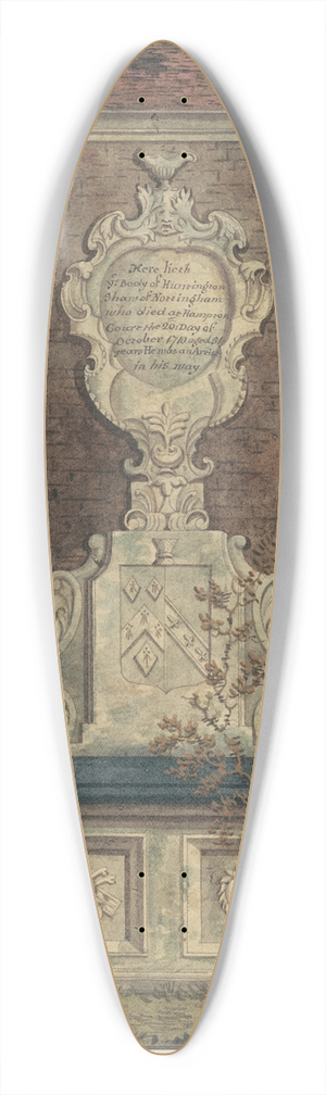 Daniel Lysons - Tomb of Hunting Shaw from Hampton Churchyard 39.3 inch art pintail longboard deck