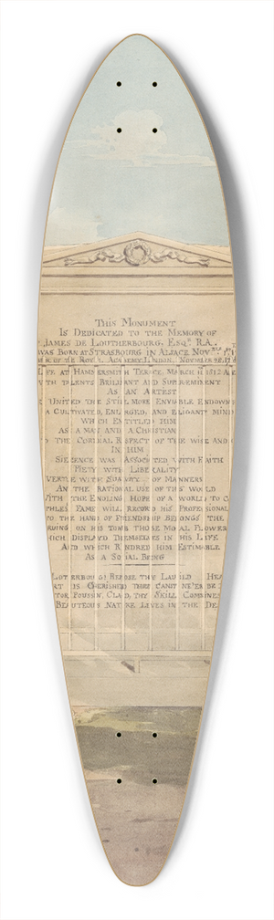 Daniel Lysons - Tomb of Philip James de Loutherbourg, from Chiswick Churchyard 39.3 inch art pintail longboard deck