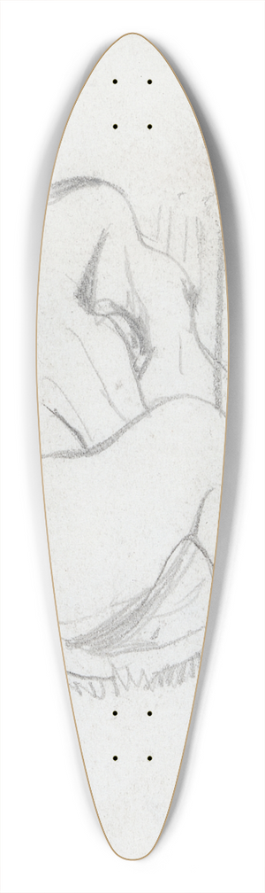 Daniel Maclise - A Baby Elephant sitting by a fence 39.3 inch art pintail longboard deck