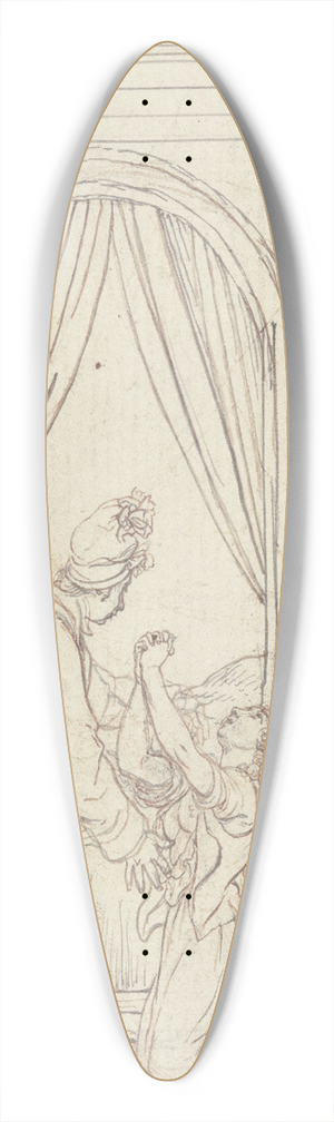 Daniel Nikolaus Chodowiecki - Clarissa kneels to the right 39.3 inch art pintail longboard deck