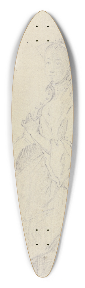 Daniel Nikolaus Chodowiecki - Guitarre spielende junge Frau auf einem Stuhl mit hoher Lehne, im Profil nach links 39.3 inch art pintail longboard deck