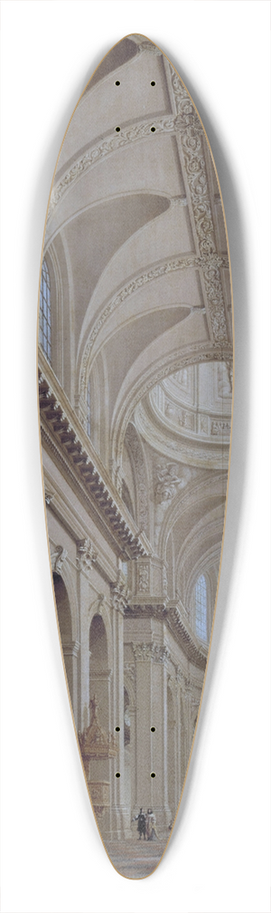 Danil de Blieck - Vue idalise de lintrieur de lglise Saint-Sulpice pendant sa construction 39.3 inch art pintail longboard deck