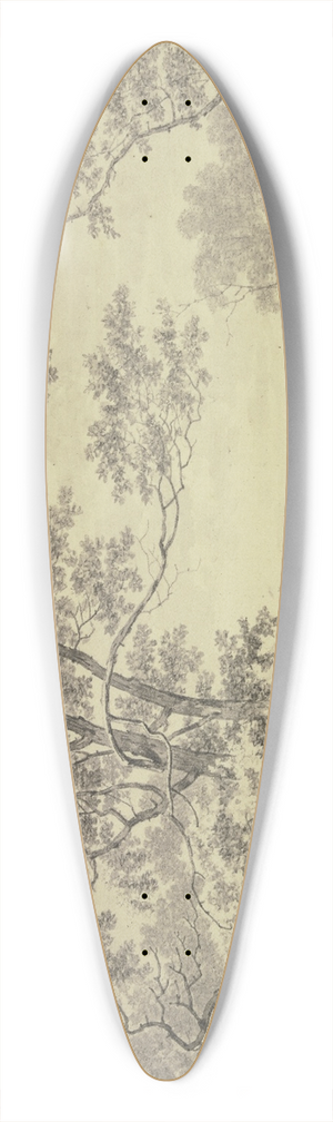 Danil Dupr - An einem von Wald umgebenem Teich, Hirte und Hirtin mit zwei Khen und einer Ziege 39.3 inch art pintail longboard deck