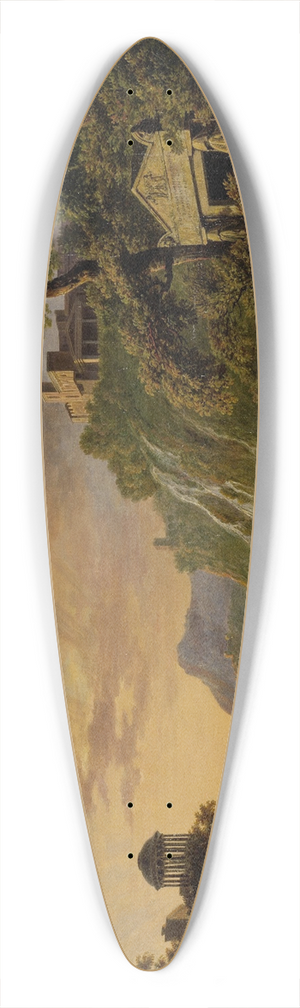 Danil Dupr - Arcadisch landschap met ondergaande zon 39.3 inch art pintail longboard deck