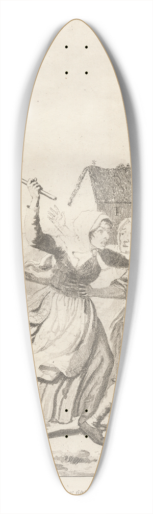 David Allan - Madge and Bauldy 39.3 inch art pintail longboard deck