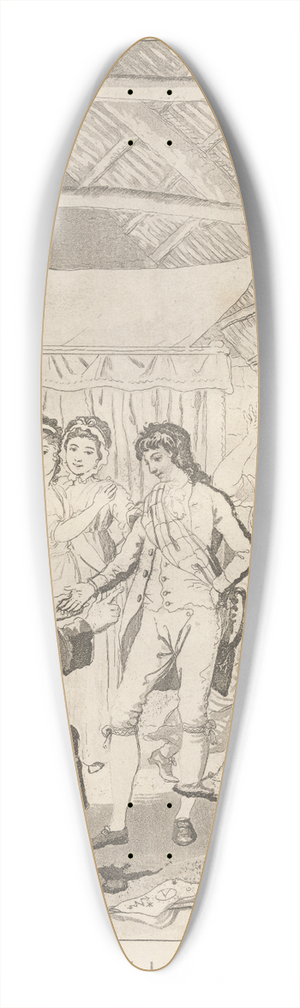 David Allan - Sir William Worthy and Patie 39.3 inch art pintail longboard deck