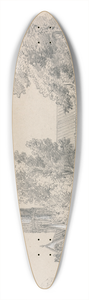 David Charles Read - A View of Salisbury Cathedral 39.3 inch art pintail longboard deck