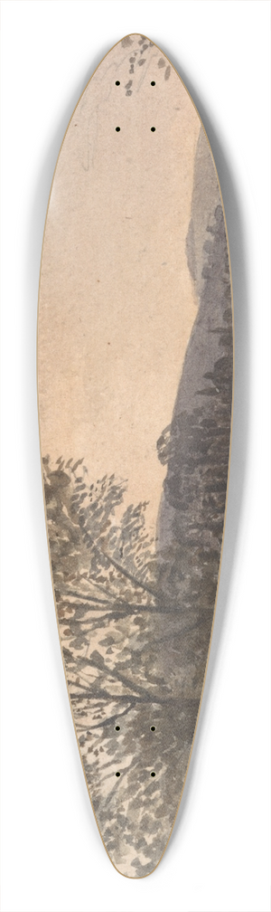 David Charles Read - Landscape with Trees: a River in the Background 39.3 inch art pintail longboard deck
