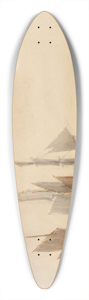 David Cox - Entrance to Calais Harbour 39.3 inch art pintail longboard deck David Cox - Entrance to Calais Harbour 39.3 inch art pintail longboard deck