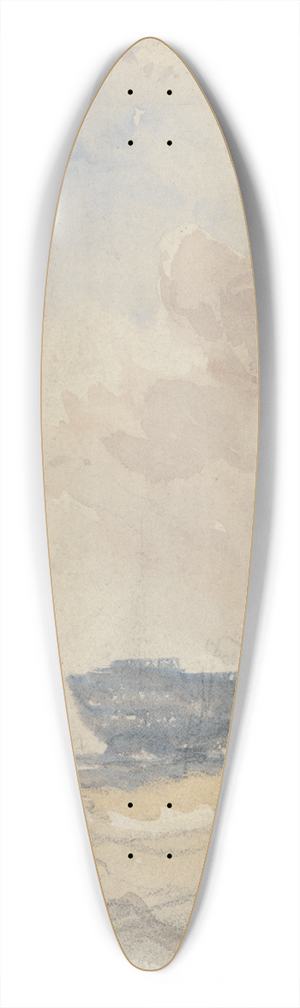 David Cox - Sea Study with Hulk, Sailing Boat and Rowing Boat 39.3 inch art pintail longboard deck David Cox - Sea Study with Hulk, Sailing Boat and Rowing Boat 39.3 inch art pintail longboard deck