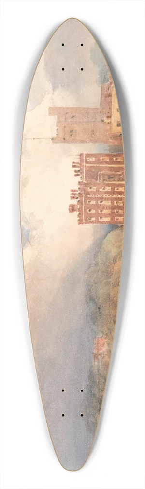 David Cox - View of Lambeth Palace on Thames 39.3 inch art pintail longboard deck