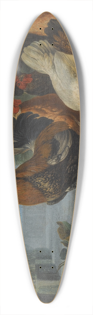 David de Coninck - Ducks, Guinea Pigs And A Rabbit In A Wooded Landscape Beside A Lake 39.3 inch art pintail longboard deck