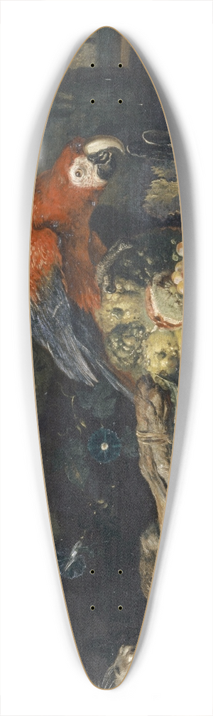 David de Coninck - Still Life With Game And Fruits, Parrot, Rabbit And Cat 39.3 inch art pintail longboard deck