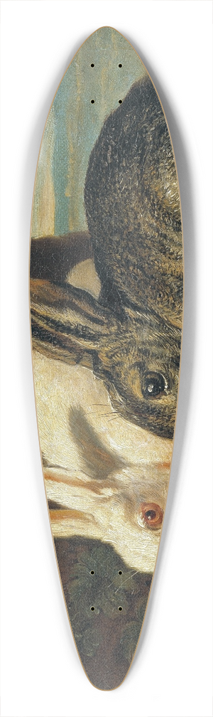 David de Coninck - Two Rabbits 39.3 inch art pintail longboard deck