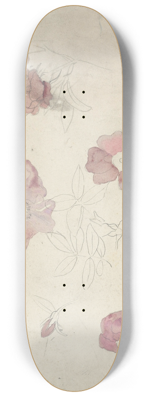 Carel Adolph Lion Cachet - Bloemenstudies in paars en roze 8.25 inch art skate deck