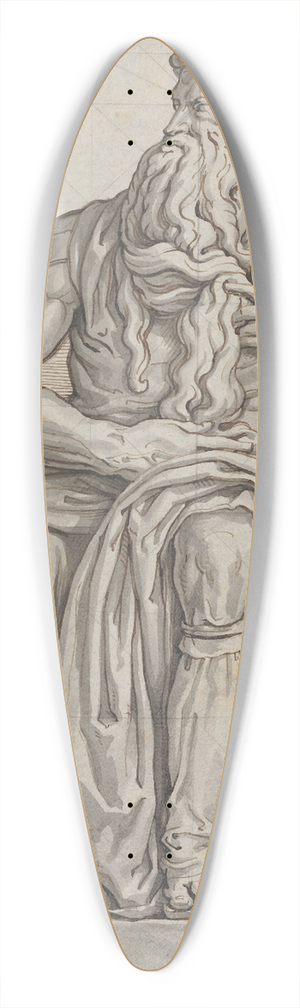 David Humbert de Superville - De Mozes van Michelangelo: sculptuur 39.3 inch art pintail longboard deck