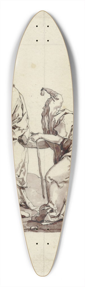 David Humbert de Superville - De verzoeking van Christus 39.3 inch art pintail longboard deck