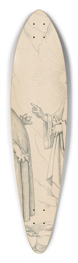 David Humbert de Superville - De verzoeking van Christus 39.3 inch art pintail longboard deck