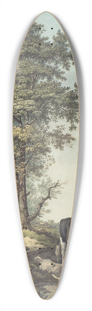 David Humbert de Superville - Drie op rij zittende en twee staande figuren, in vertrek 39.3 inch art pintail longboard deck