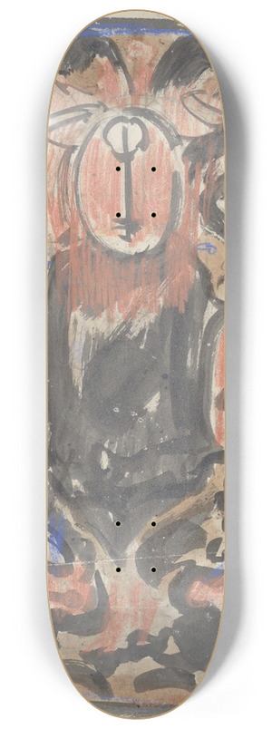 Carel Adolph Lion Cachet - Decoratief ontwerp met bovenaan twee herauten 8.25 inch art skate deck