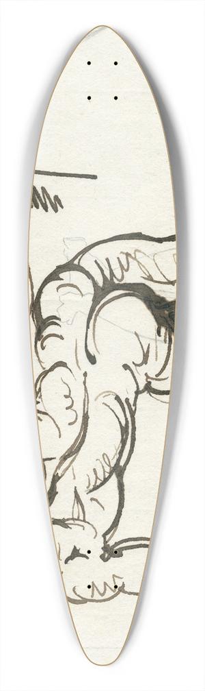 David Humbert de Superville - Scheefstaande rugfiguur, steunend op de l.-arm: kuit 39.3 inch art pintail longboard deck