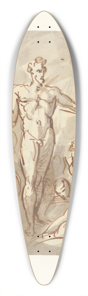David Humbert de Superville - Staande man 39.3 inch art pintail longboard deck