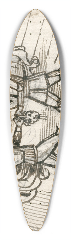 David Humbert de Superville - Twee geharnaste krijgers betwisten een hoofd 39.3 inch art pintail longboard deck