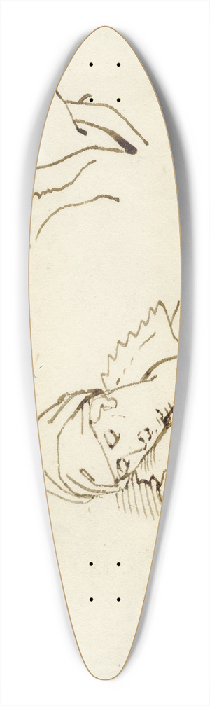 David Humbert de Superville - Tweemaal vrouwenhoofd 39.3 inch art pintail longboard deck