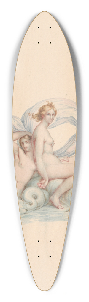 David Humbert de Superville - Twee nimfen op dolfijnen gezeten 39.3 inch art pintail longboard deck