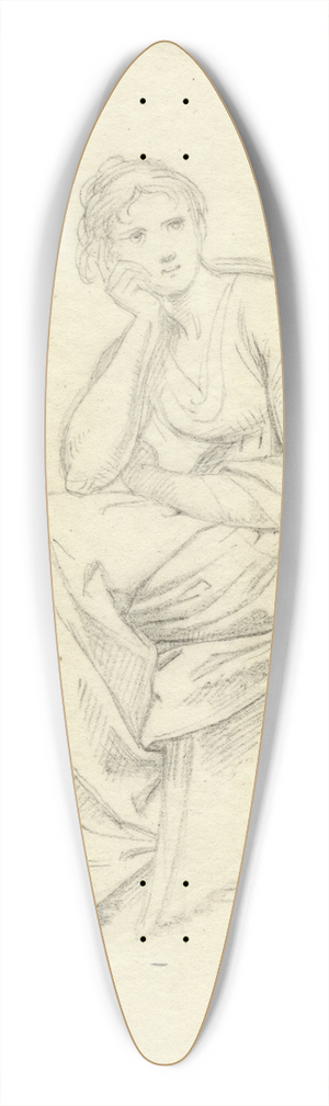 David Humbert de Superville - Vrouw zittend op een stoel, rechterhand onder het hoofd 39.3 inch art pintail longboard deck